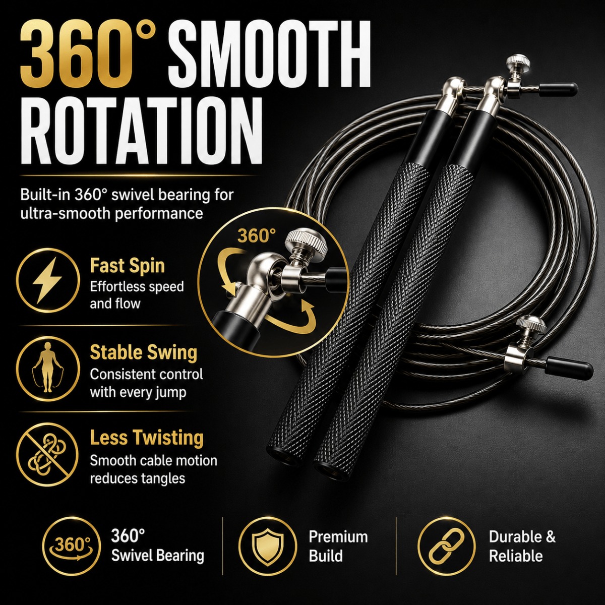 Jump Rope Speed Bearing - Corda per Saltare a 360 Gradi