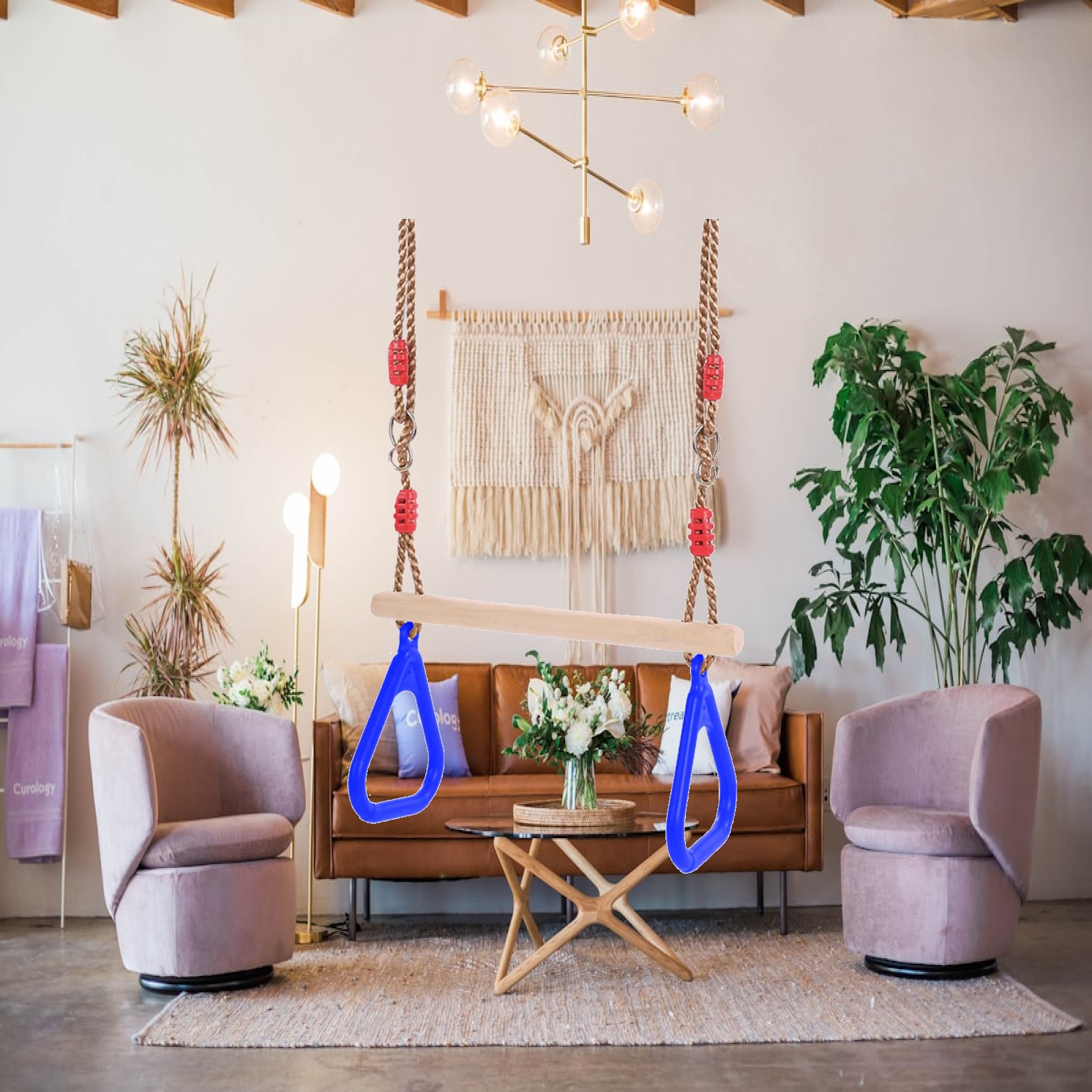 Gymnastic Ring Wood - Set Altalene per Interni ed Esterni