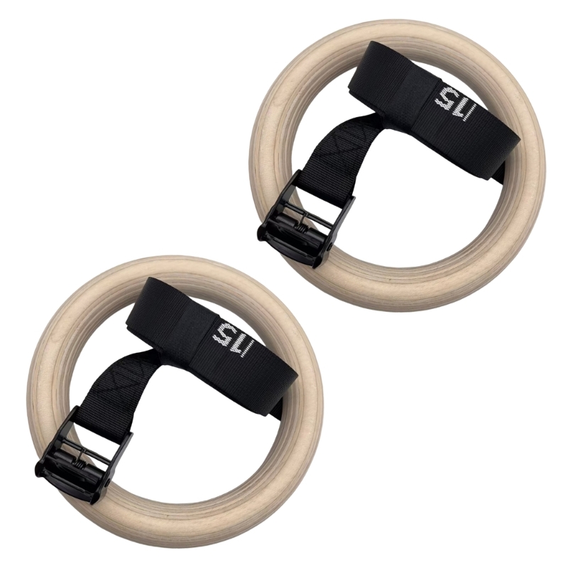 Gymnastic Ring Wood - Q84C Anelli da ginnastica regolabili in