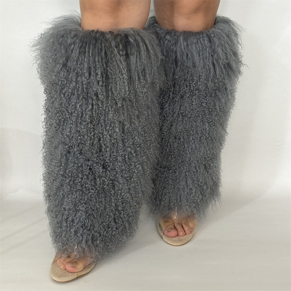 Knee Sleeve Pair - Scaldamuscoli da donna in vera pelliccia
