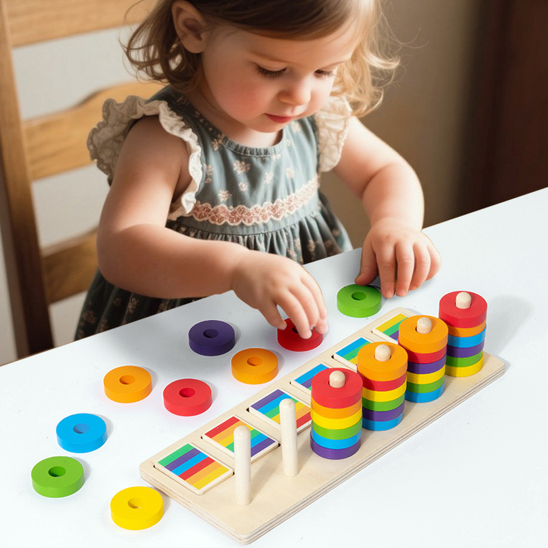 Gymnastic Ring Wood - Gioco Montessori per l'allenamento della memoria